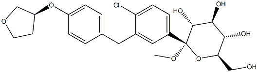 (2S,3R,4S,5S,6R)-2-(3-(4-((S)-тетрахидрофуран-3-илокси)бензил)-4-хлорофенил)-тетрахидро-6-(хидроксиметил)-2-метокси -2H-пиран-3,4,5-триол
