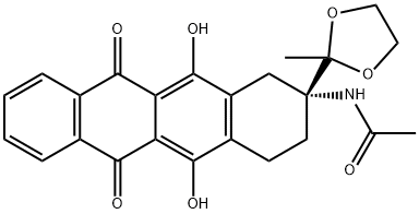 (R)-N-(5,12-Дихидрокси-2-(2-метил-1,3-диоксолан-2-ил)-6,11-диоксо-1,2,3,4,6,11-хексахидротетрацен -2-ил)ацетамид