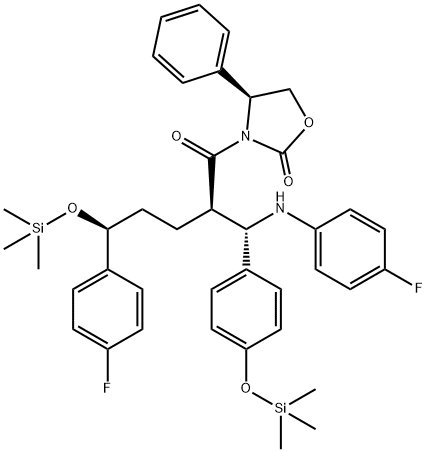 3-[(2R,5S)-5-(4-Флуорофенил)-2-[(S)-[(4-флуорофенил(амино)]][4-[триметилсилил]-окси]фенил]метил]-1- оксо-5-[(триметилсили)-окси]пентил]-4-фенил-(4S)-2-оксазолидинон